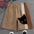 Men's Fun Hide And Seek Black Cat Print Shorts