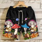 Men's Hippie Magic Mushrooms Printed Retro Shorts