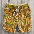 Men's Hippie Mushroom Flower Insect Art Print Vacation Shorts