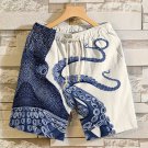 Men's Japanese Art Octopus Graphic Printed Casual Shorts