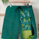 Men's Mid Century Atomic Black Cat Art Print Shorts