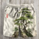 Men's Pine And Cypress Ink Painting Print Casual Shorts