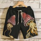 Men's Retro Fantasy Octopus Mushroom Art Print Shorts