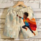 Men's Super Hero Black Boy Art Print Casual Shorts