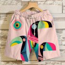 Men's Tropical Toucan Abstract Print Casual Shorts