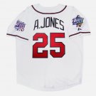Andruw Jones Atlanta Braves Official Baseball Majestic Jersey white
