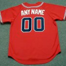 Any name & Number Custom Atlanta Braves Official Baseball Majestic Jersey Red