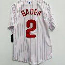 Harrison Bader Philadelphia Phillies Official Baseball Jersey white pinstripes