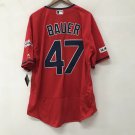 Trevor Bauer Cleveland Indians Official Baseball Majestic jersey red