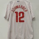 Kyle Schwarber Philadelphia Phillies Official Baseball Jersey white pinstripes