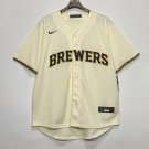 Milwaukee Brewers Baseball Jersey Embroidered Off-White