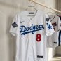 Dodgers Kike Hernandez #8 Home White Jersey Baseball Fan Apparel
