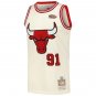 Dennis Rodman Chicago Bulls Official Basketball Jersey Mitchell & Ness cream color