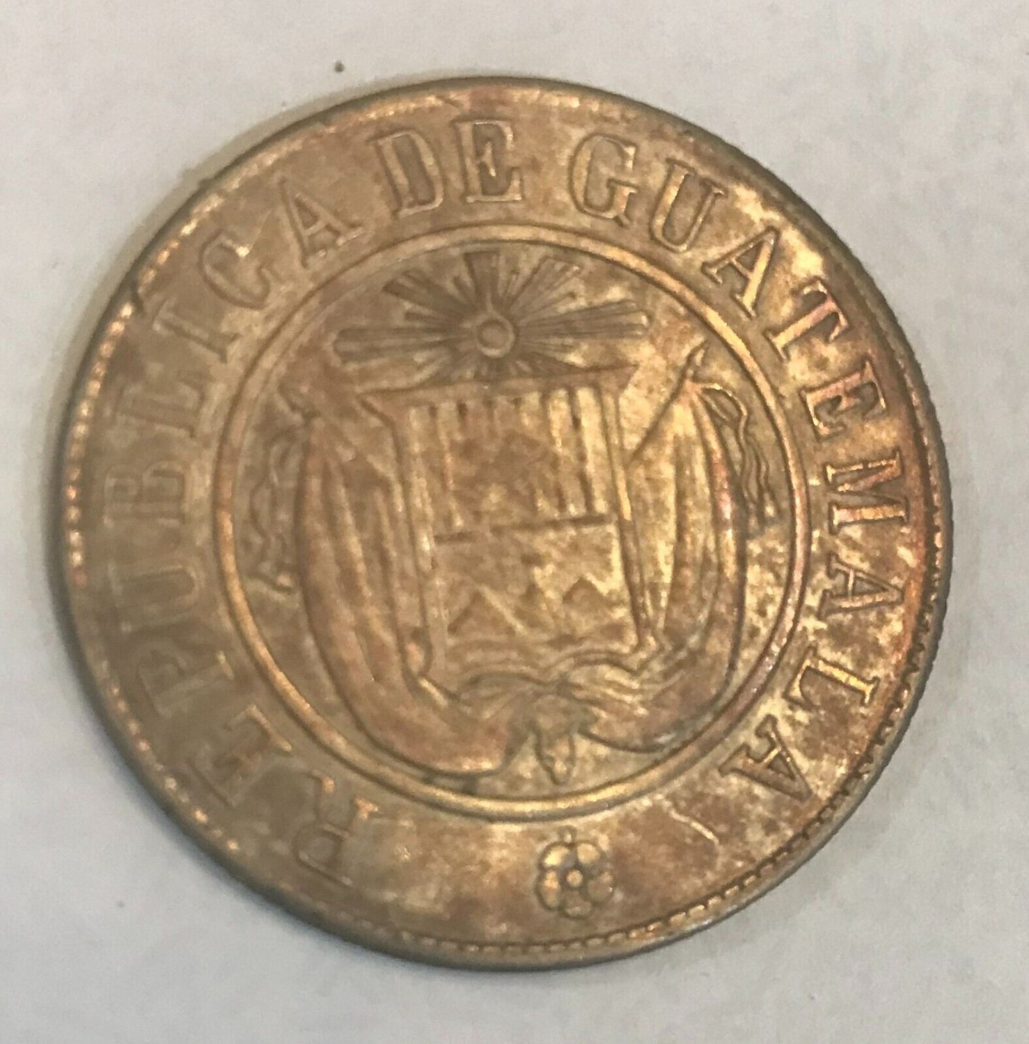 1870 Guatemala silver 50 Centavos, Nice