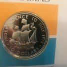 1973 Bahamas Huge Sterling Silver Proof $10-Columbus Caravella Santa Maria  FDC