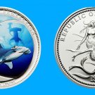 2010 Palau Large Proof color $1 Hammerhead Shark/2 Mermaids