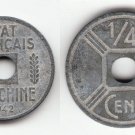 1942 French Indo China 1/4 cent