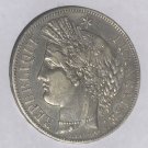 1850 A France Liberty Large silver 5 Fr