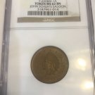 1863 John Schuh's Saloon Indian Head NGC MS 62 Civil War Token F-630BM-1a