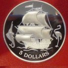 1993 Bahamas Large Silver Proof $5 Caravella Sailing ship