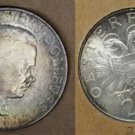 1934 Austria  Large silver 2 shillings Dollfuss Great Toning, UNC