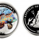 2013 Palau Large Proof color $1 Mandarin Fish/Neptune/Mermaid