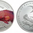 2016 Palau Large Color  $1 Grouper Fish/Bare-breasted Mermaid