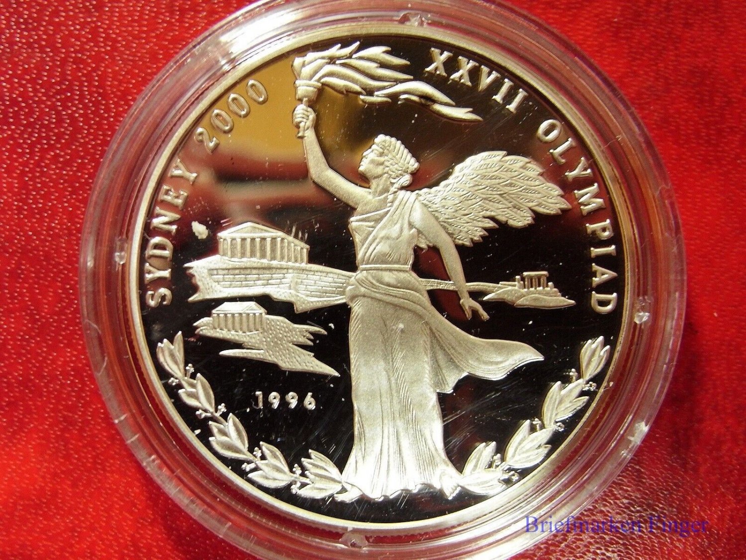 1996 Afghanistan Large Proof Silver Sydney Olympics 500 A- Athena