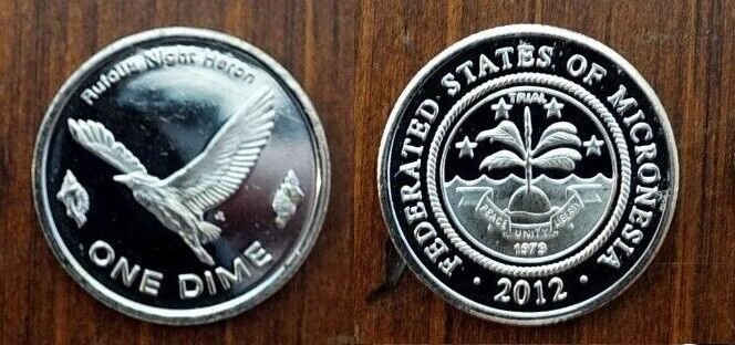 2012  Micronesia One dime Heron bird
