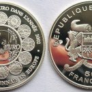 2002 Benin Silver Proof 500 fr Euro introduction