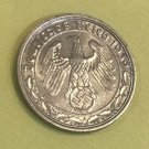 Rare 1939 A Nazi Germany Nickel 50 pfennig Eagle/Swastika- Nice