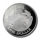 Scarce 1985 Bermuda Large Proof Silver$1 Cruise Ship/Pyramid/Palm Tree-mint.4000