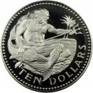 1978 Barbados Large 1.13 Oz Sterling Silver Proof $10-Neptune/Dolphin