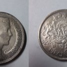 1932 Latvia Large  silver 5 Lati Woman National dress/Coat of Arms