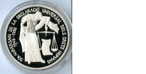 1998 Andorra Large Proof Silver 10 Diners Femida/Scales-euro