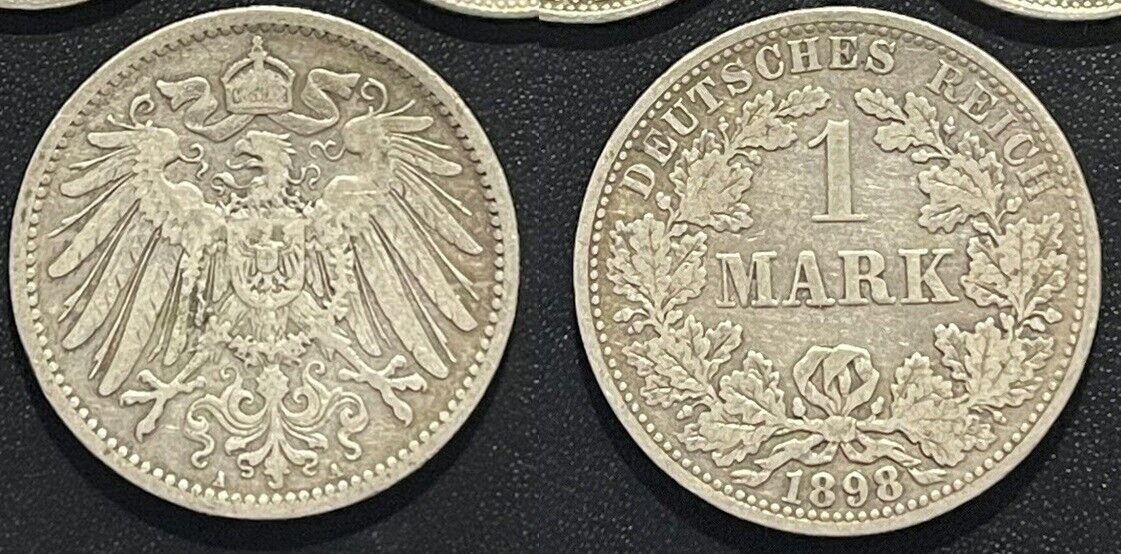 Rare 1898 A Germany Silver 1 Mark