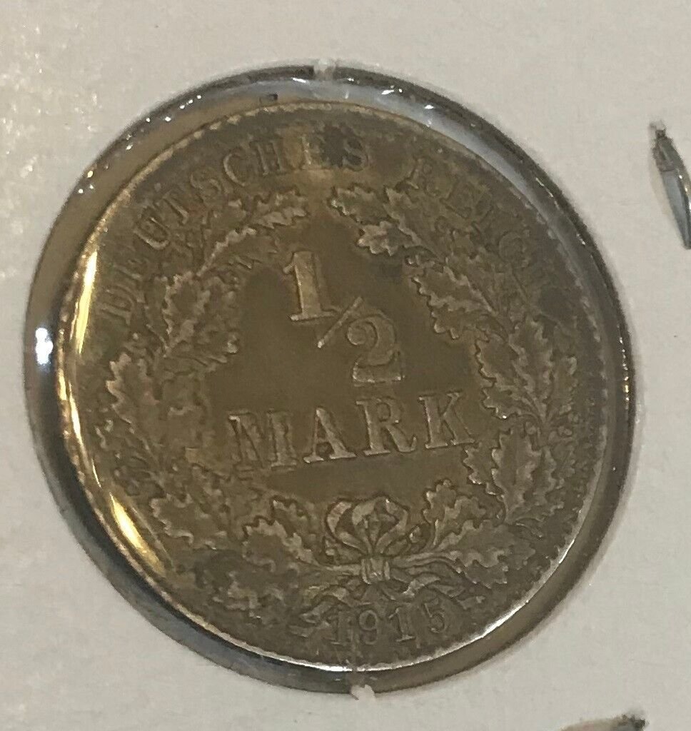 1915 D Germany Silver 1/2 mark