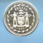 1980 Belize Sterling Silver Proof 25c-BLUE-CROWNED MOTMOT BIRD