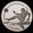 1993 Bahamas Large Silver Proof $5 World Cup Soccer USA 1994
