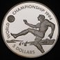 1993 Bahamas Large Silver Proof $5 World Cup Soccer USA 1994