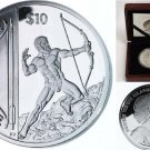British Virgin Is 2013 Large Silver Proof $10 Legendary Weapons Hercules Bow box