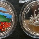 2003 Palau Large Color $1 Green Fish/Bare-breasted Mermaid