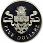 1975 Cayman Is Large 1 OZ Silver Proof $5 Coat of Arms