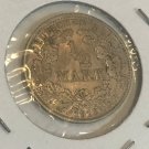 1913 F Germany Silver 1/2 mark