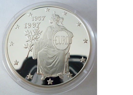 1997 Andorra Large Proof Silver 10 Diners Europa/Olive Branch-euro