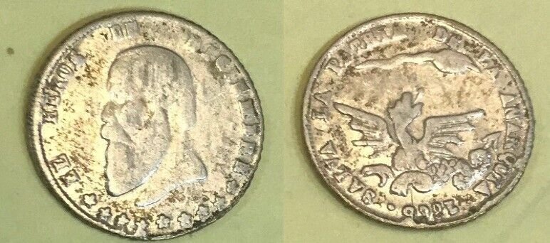 Rare 1865 BOLIVIA Proclamation Silver 1/2 Sol Melgarejo/Dragon
