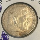 1935 E Nazi Germany Large Silver 5 marks-Hindenburg/Eagle