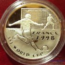 1996 Afghanistan Large Proof Silver World Cup Soccer France 500 A