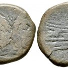 Ancient Rome REPUBLIC 2 Cent BC Large AS JANUS PROW GALLEY