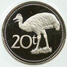 1976 Papua New Guinea Proof 20 T-Birds-Cassowary/Paradise